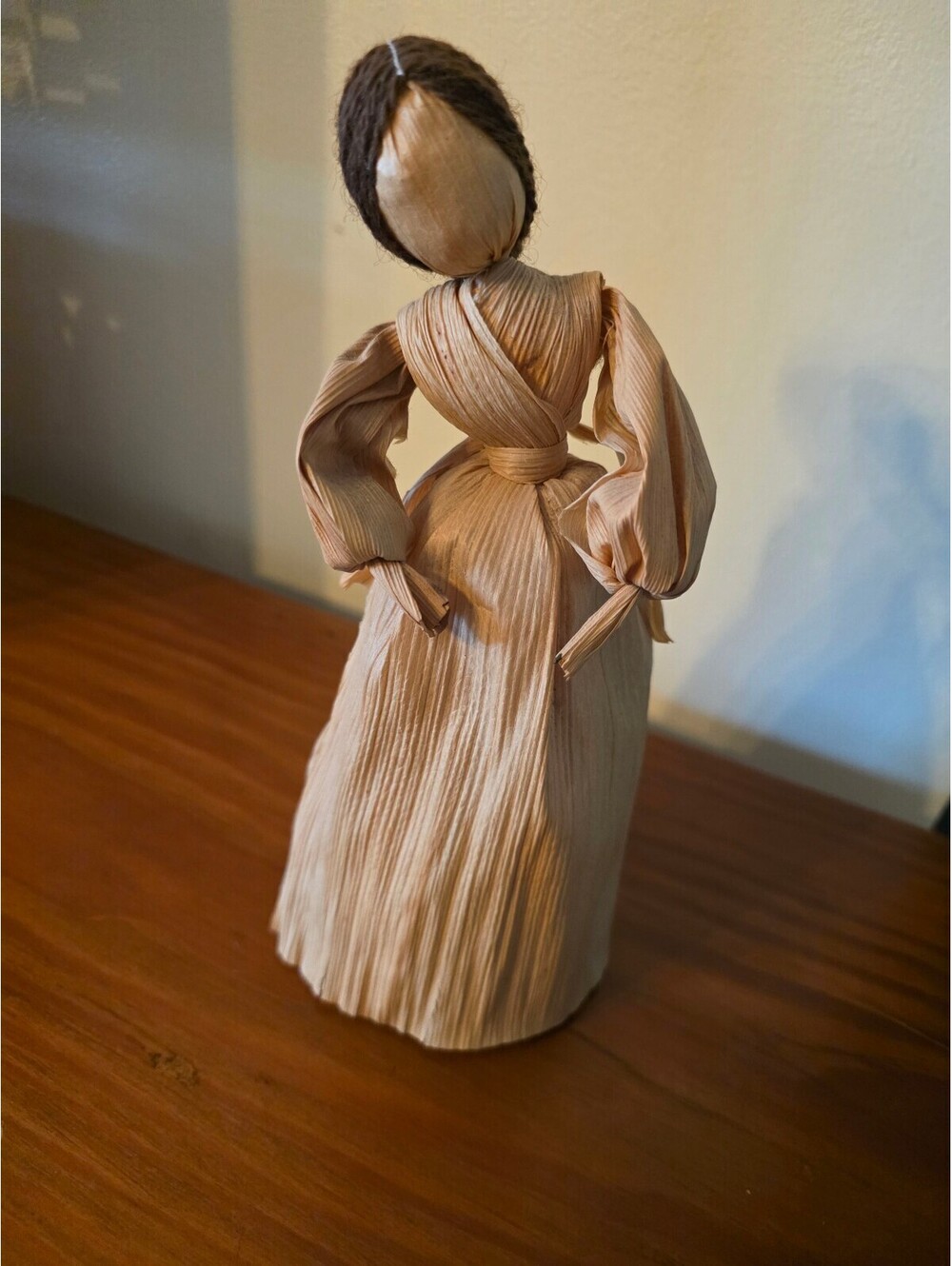 Handmade Corn Husk Doll in Traditional Dress